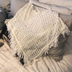 White knit poncho